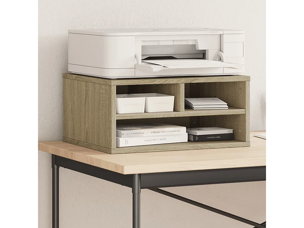 Soporte para impresora roble Sonoma 49x40x22,5 cm madera contrachapada