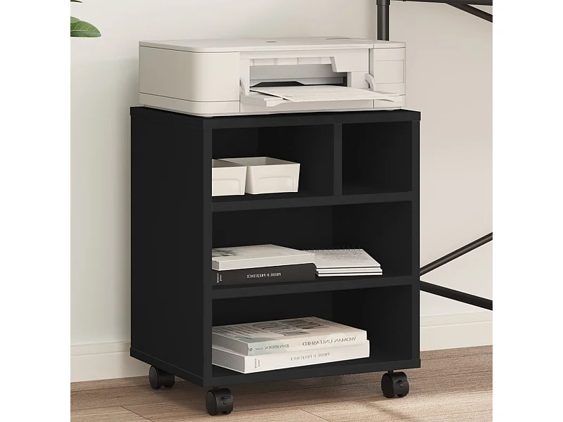 Supporto per stampante con ruote nero 41x32x48 cm