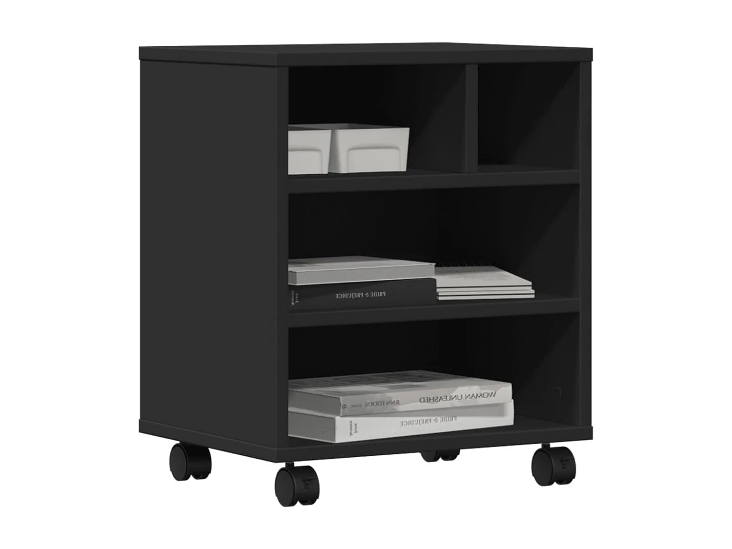 Support d'imprimante avec roulettes noir 41x32x48 cm