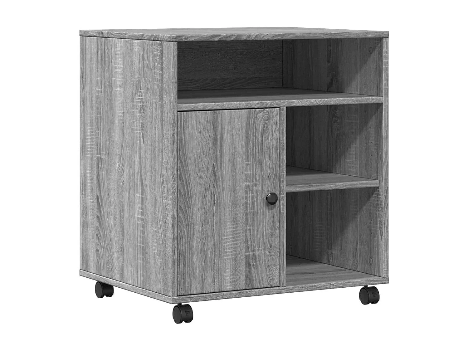 Support d'imprimante avec roulettes sonoma gris 60x50x67 cm