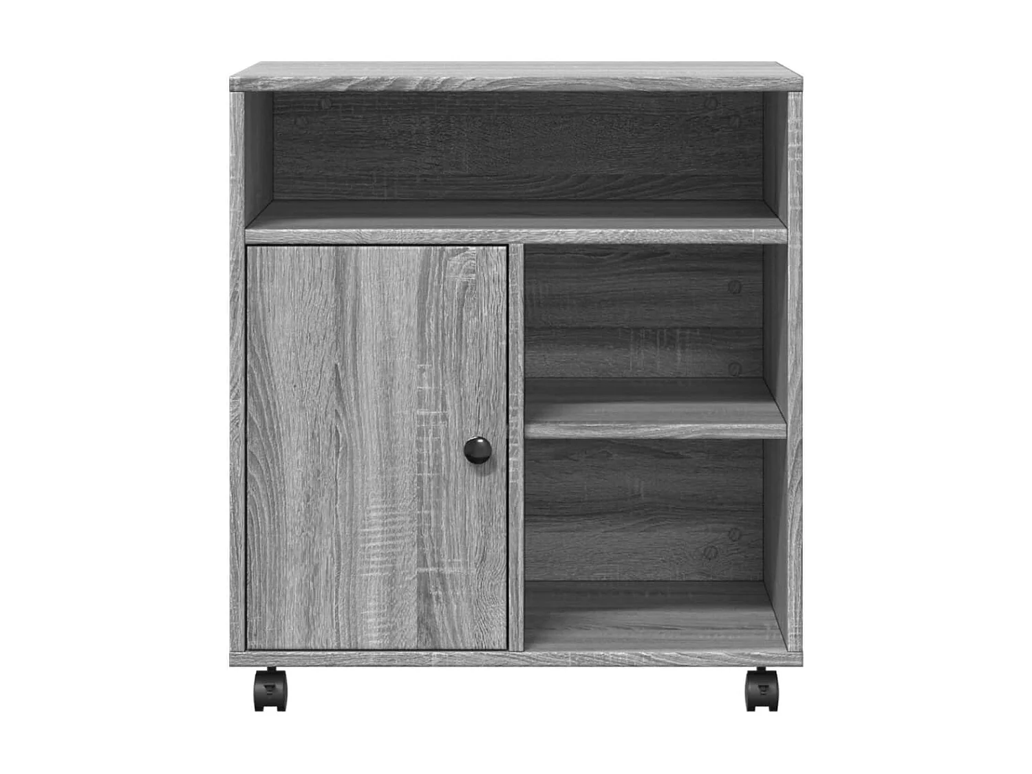 Support d'imprimante avec roulettes sonoma gris 60x50x67 cm