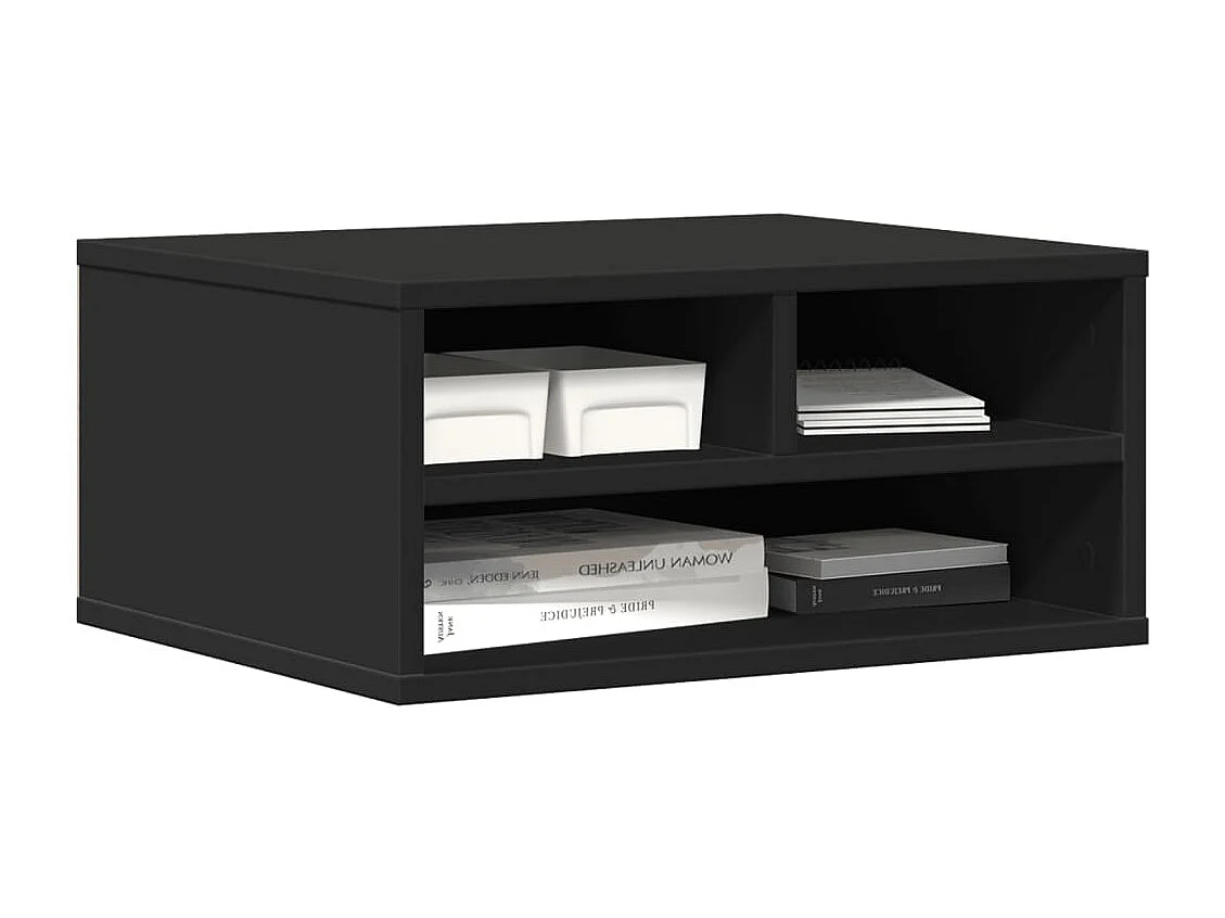 Support d'imprimante noir 49x40x22,5 cm bois d'ingénierie