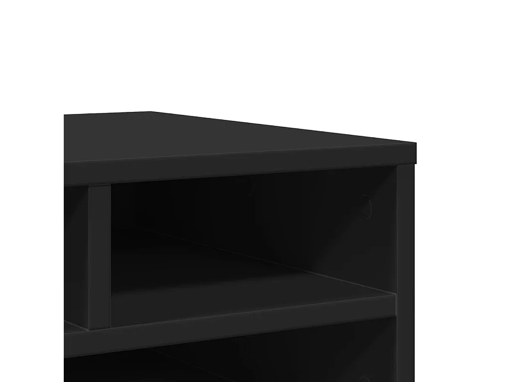 Support d'imprimante noir 49x40x22,5 cm bois d'ingénierie