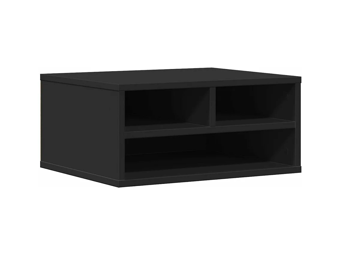 Zwarte printersteun 49x40x22,5 cm samengesteld hout