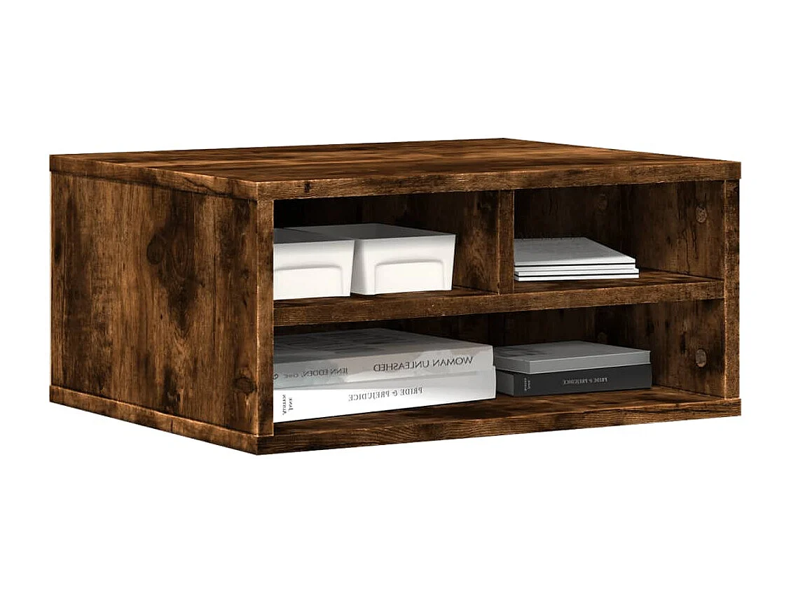 Support d'imprimante chêne fumé 49x40x22,5 cm bois d'ingénierie