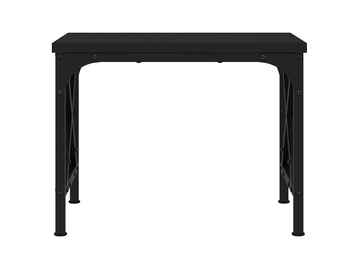 Support d'imprimante noir 40x30x31 cm bois d'ingénierie