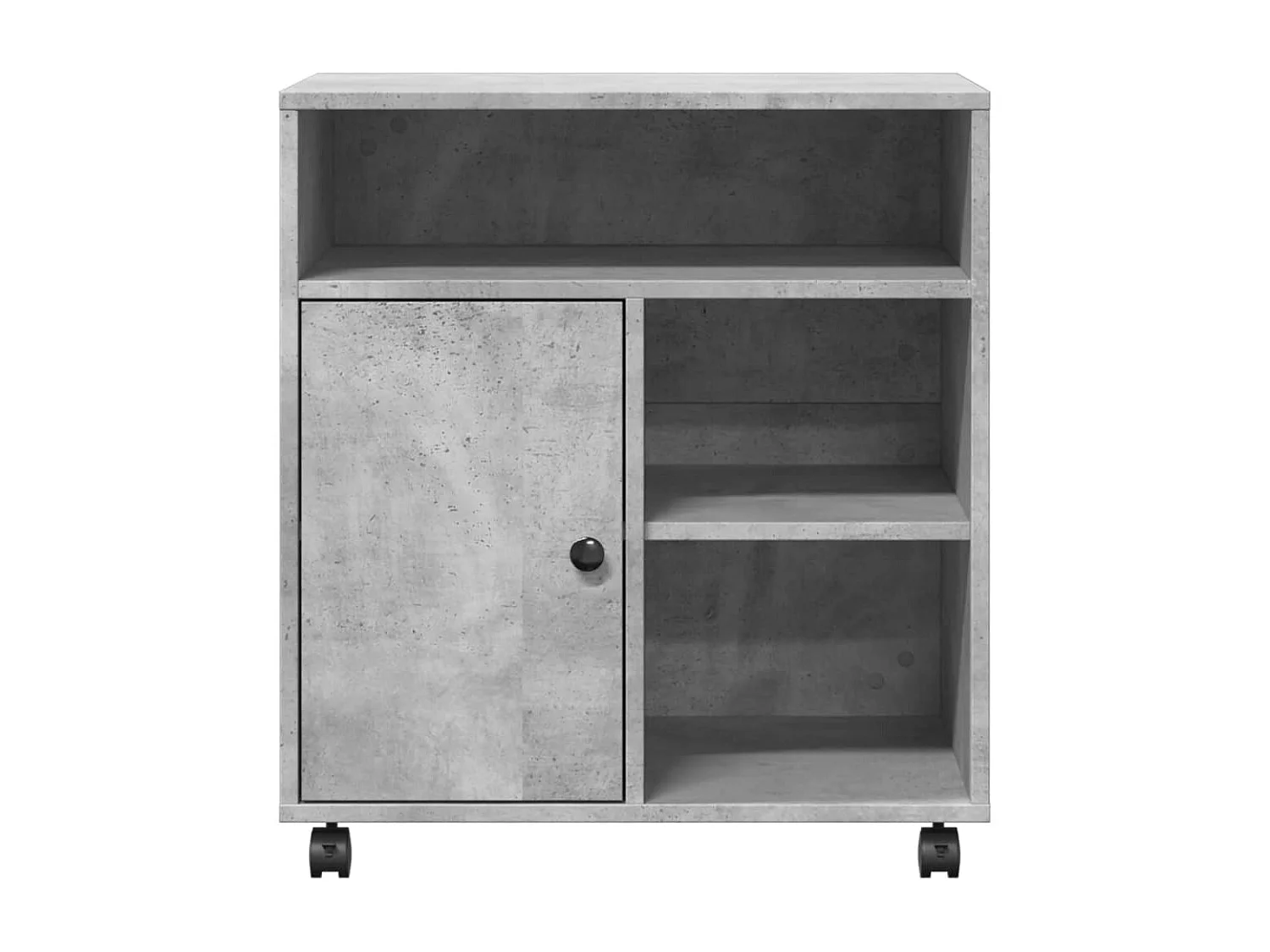 Support d'imprimante avec roulettes gris béton 60x50x67 cm