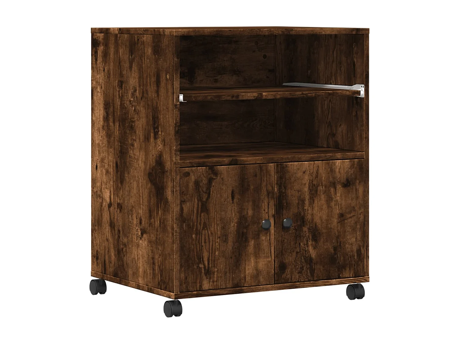 Druckerständer mit Rädern, geräucherte Eiche, 60 x 48 x 74 cm