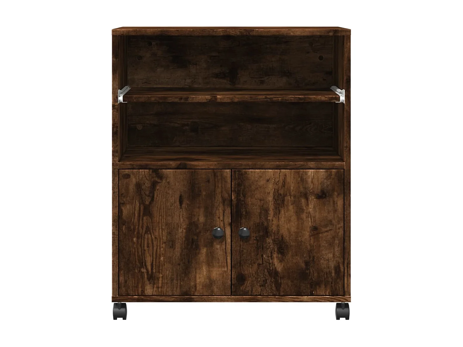 Druckerständer mit Rädern, geräucherte Eiche, 60 x 48 x 74 cm