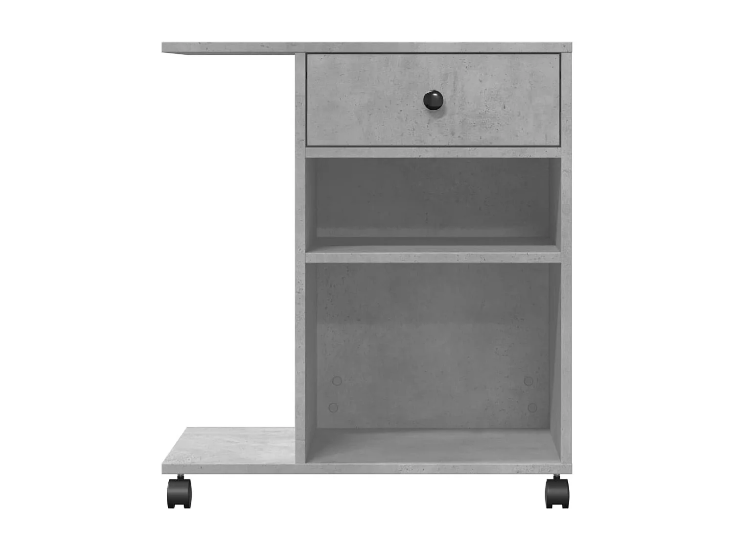 Soporte para impresora con ruedas hormigón gris 60x40x68,5 cm