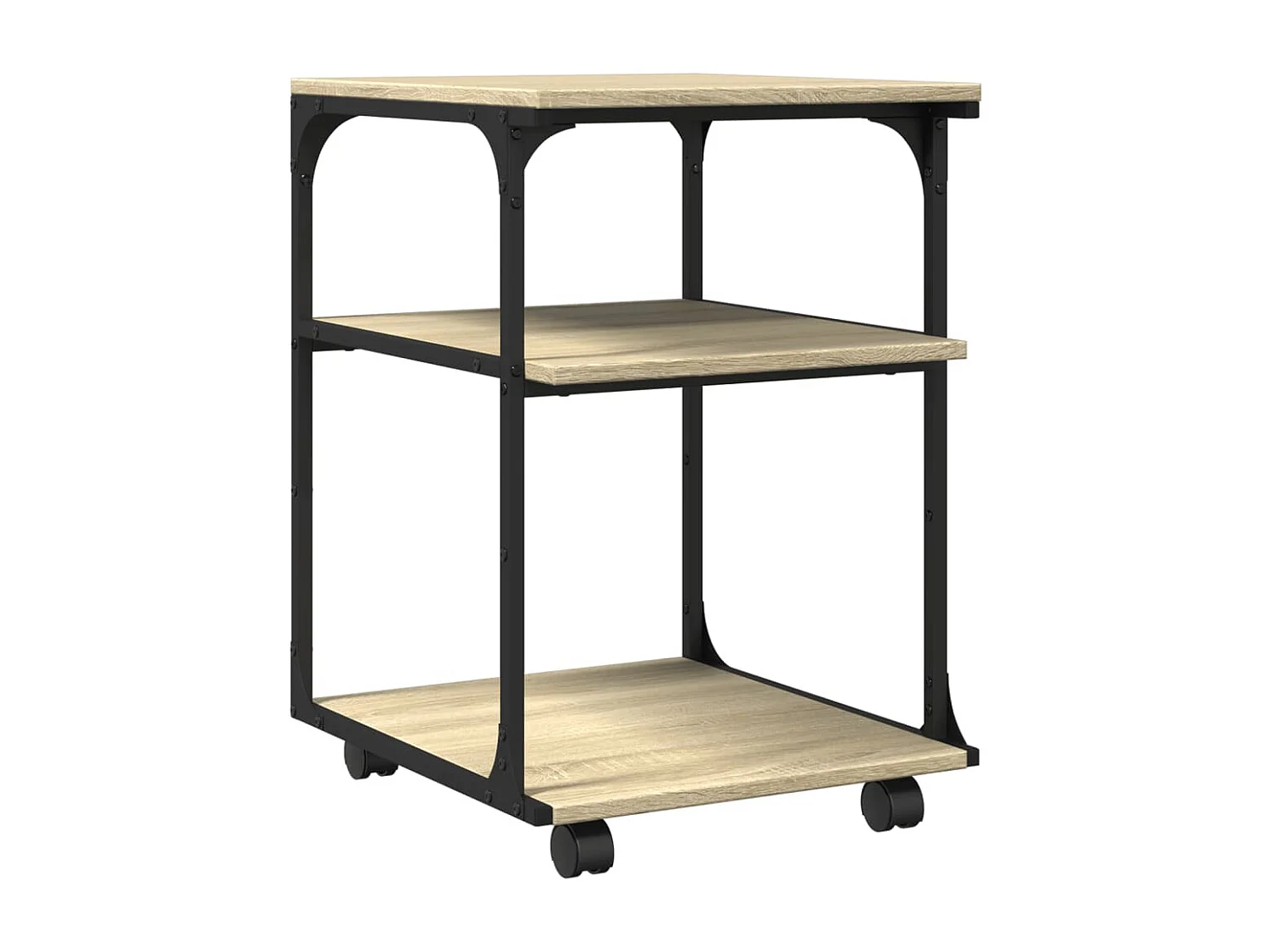 Support d'imprimante à 3 niveaux chêne sonoma 43x48x64 cm