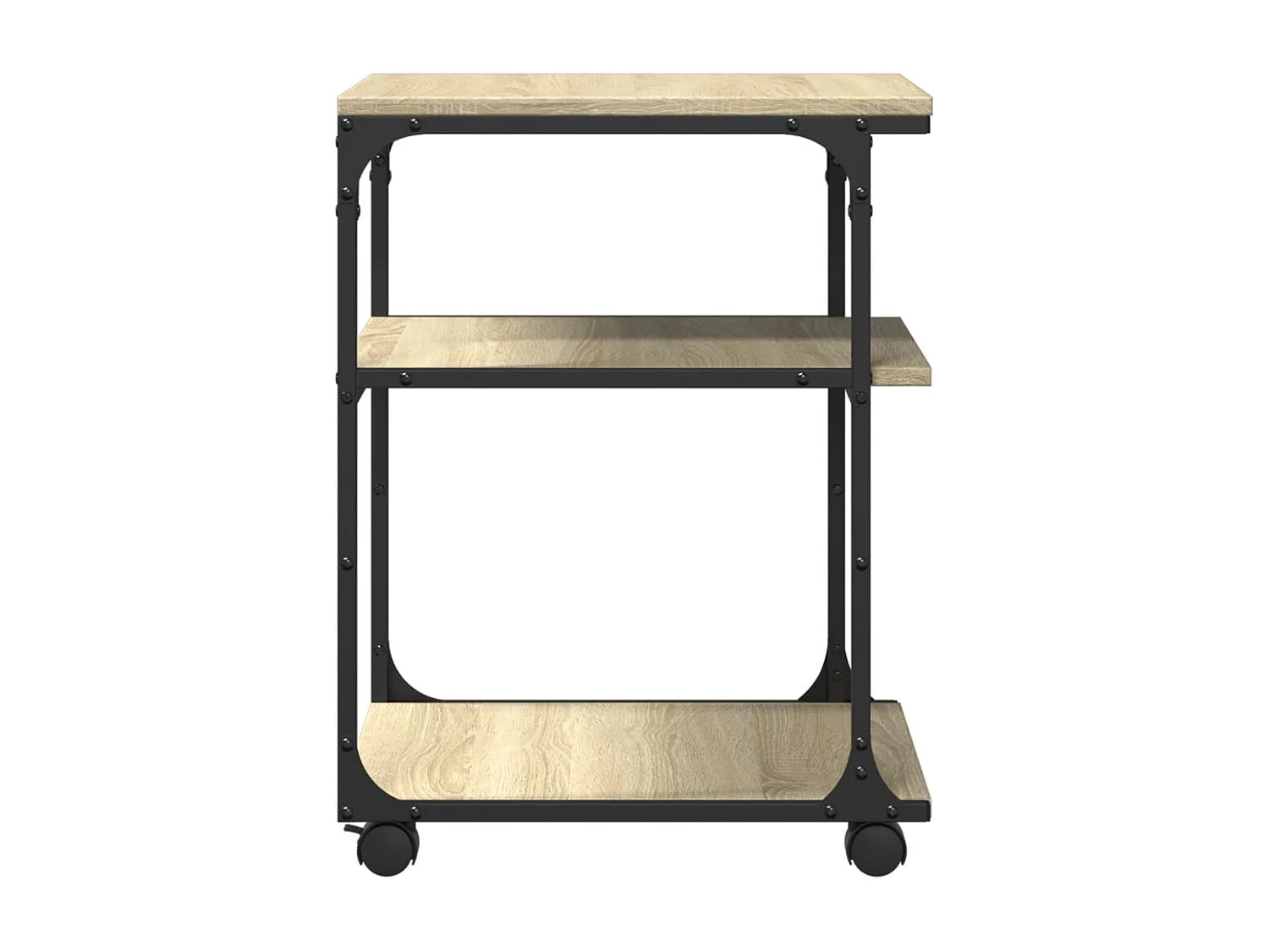 Support d'imprimante à 3 niveaux chêne sonoma 43x48x64 cm