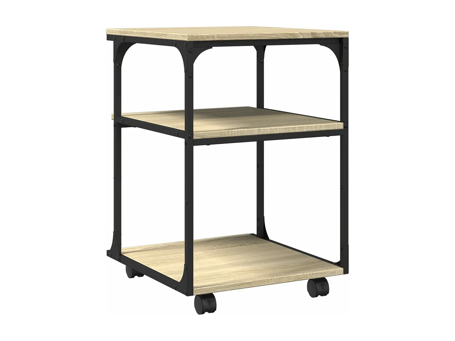 Support d'imprimante à 3 niveaux chêne sonoma 43x48x64 cm