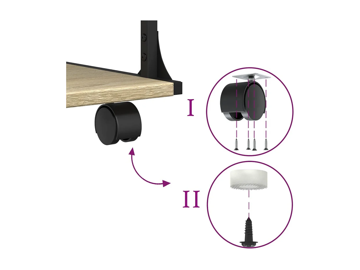 Support d'imprimante à 3 niveaux chêne sonoma 43x48x64 cm