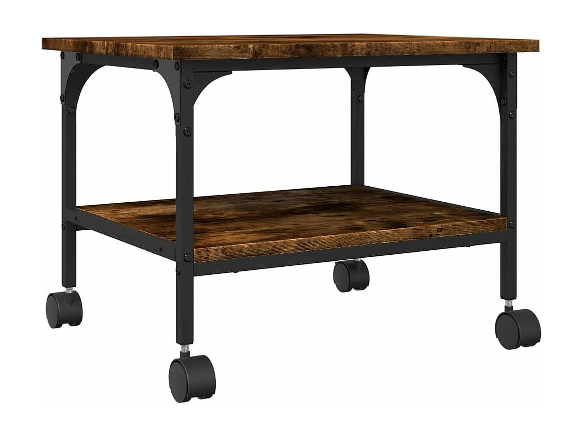 Supporto stampante a 2 livelli rovere fumé 50x40x38 cm