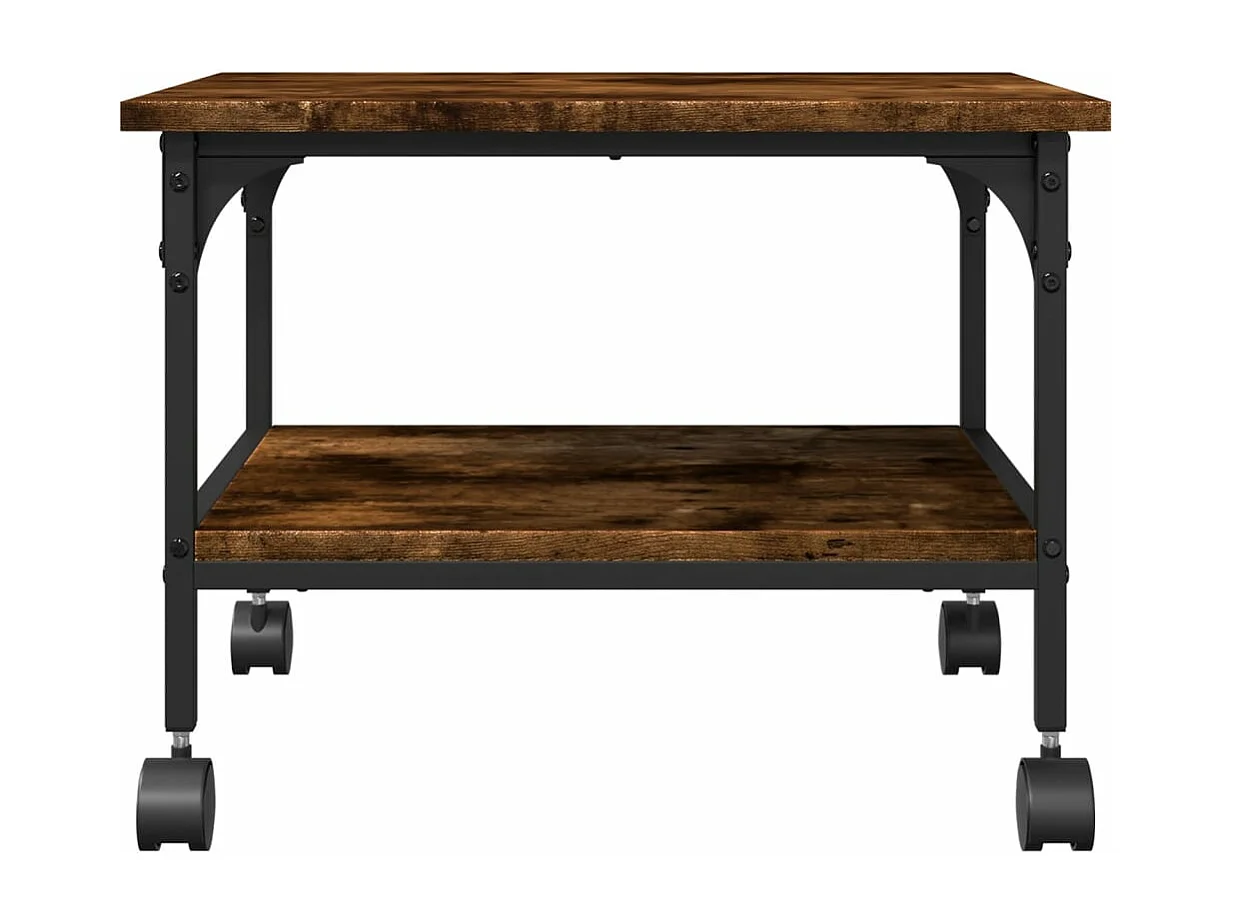 Supporto stampante a 2 livelli rovere fumé 50x40x38 cm