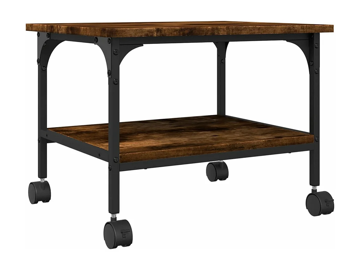 Supporto stampante a 2 livelli rovere fumé 50x40x38 cm