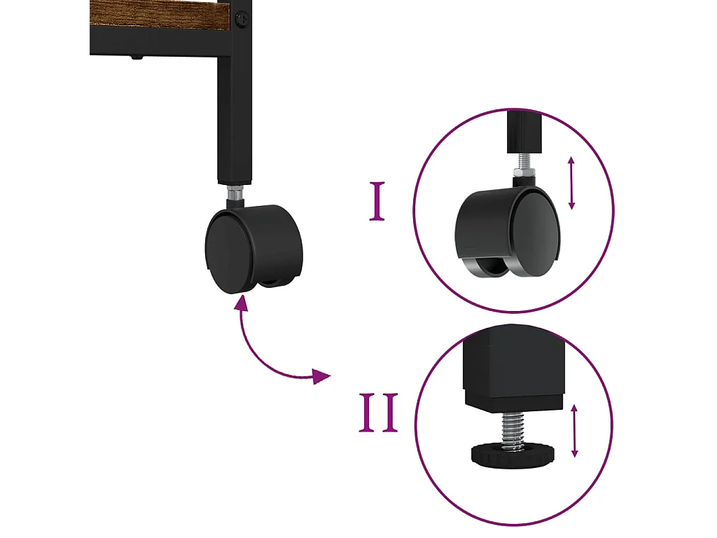 Supporto stampante a 2 livelli rovere fumé 50x40x38 cm