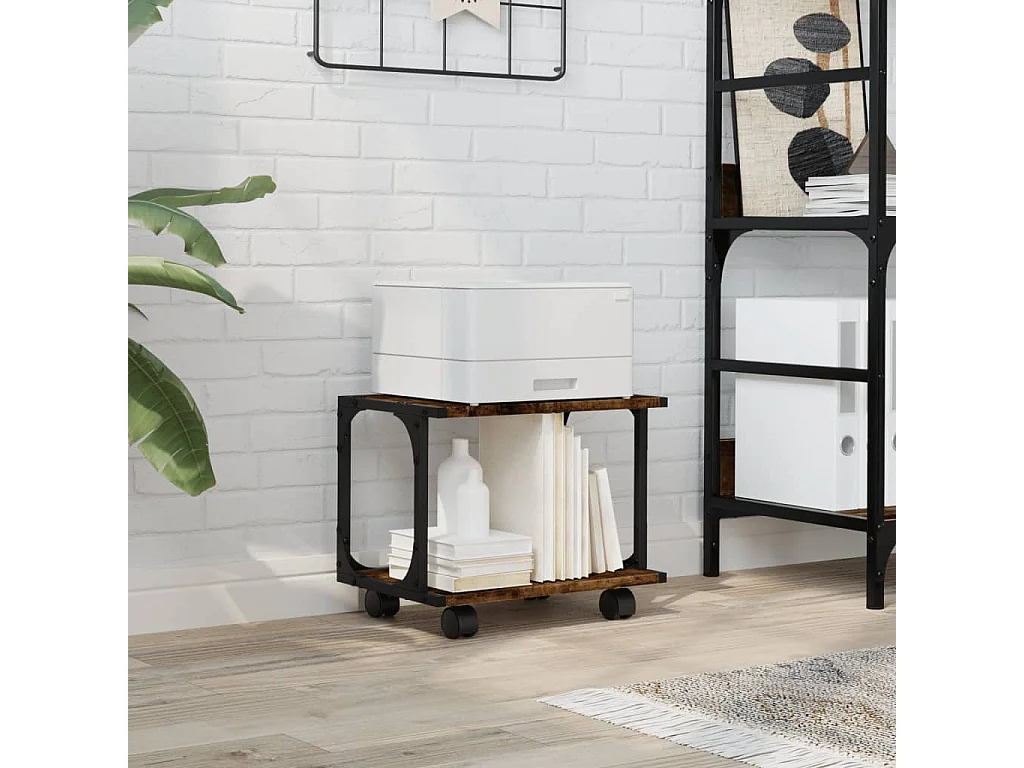 Supporto stampante 2 livelli rovere fumé 41x28x33,5 cm