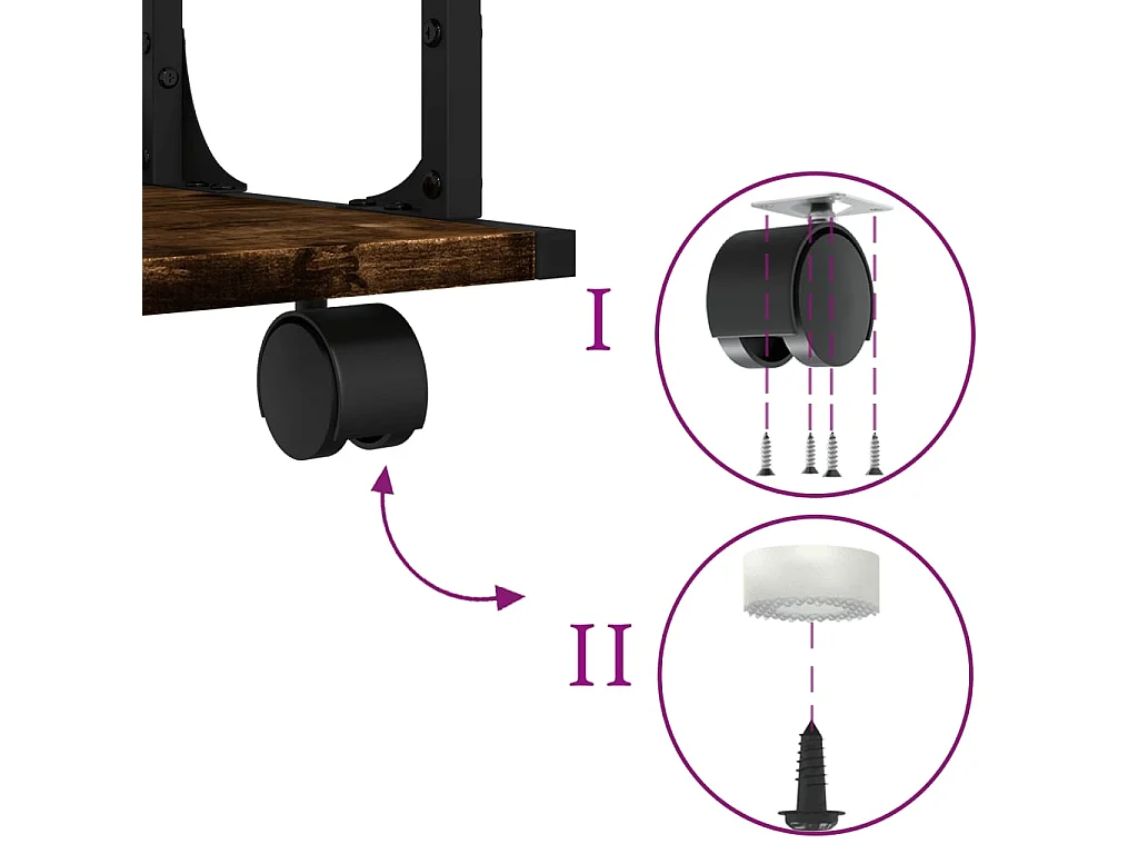 Supporto stampante 2 livelli rovere fumé 41x28x33,5 cm