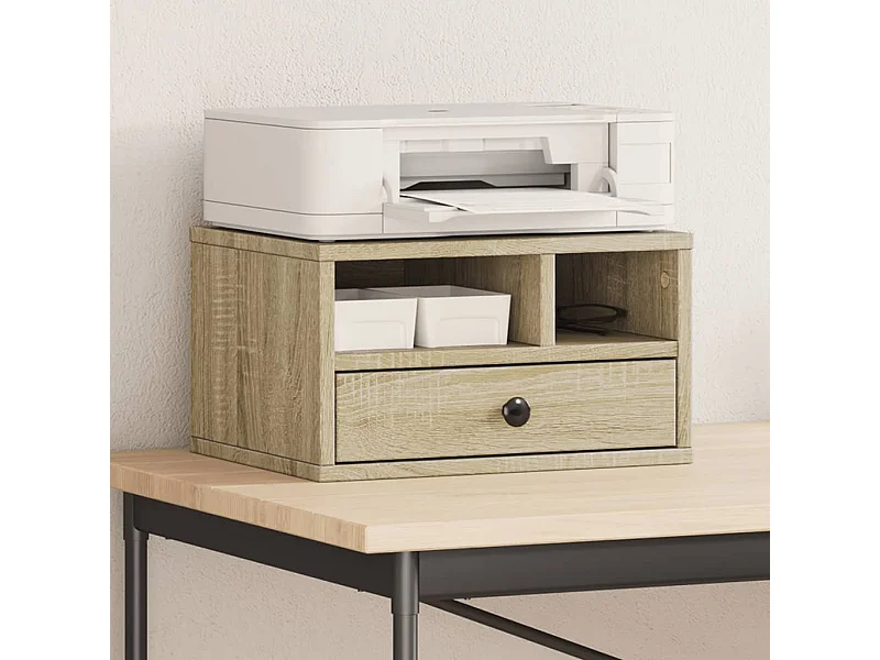 Soporte para impresora roble Sonoma 40x32x22,5 cm madera contrachapada