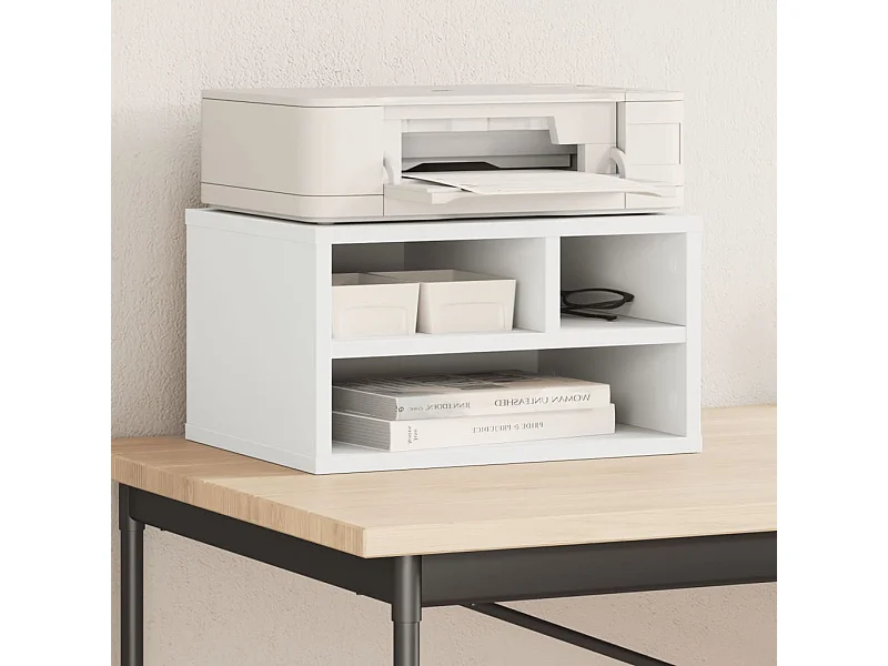 Soporte impresora blanco 40x32x22,5 cm madera contrachapada