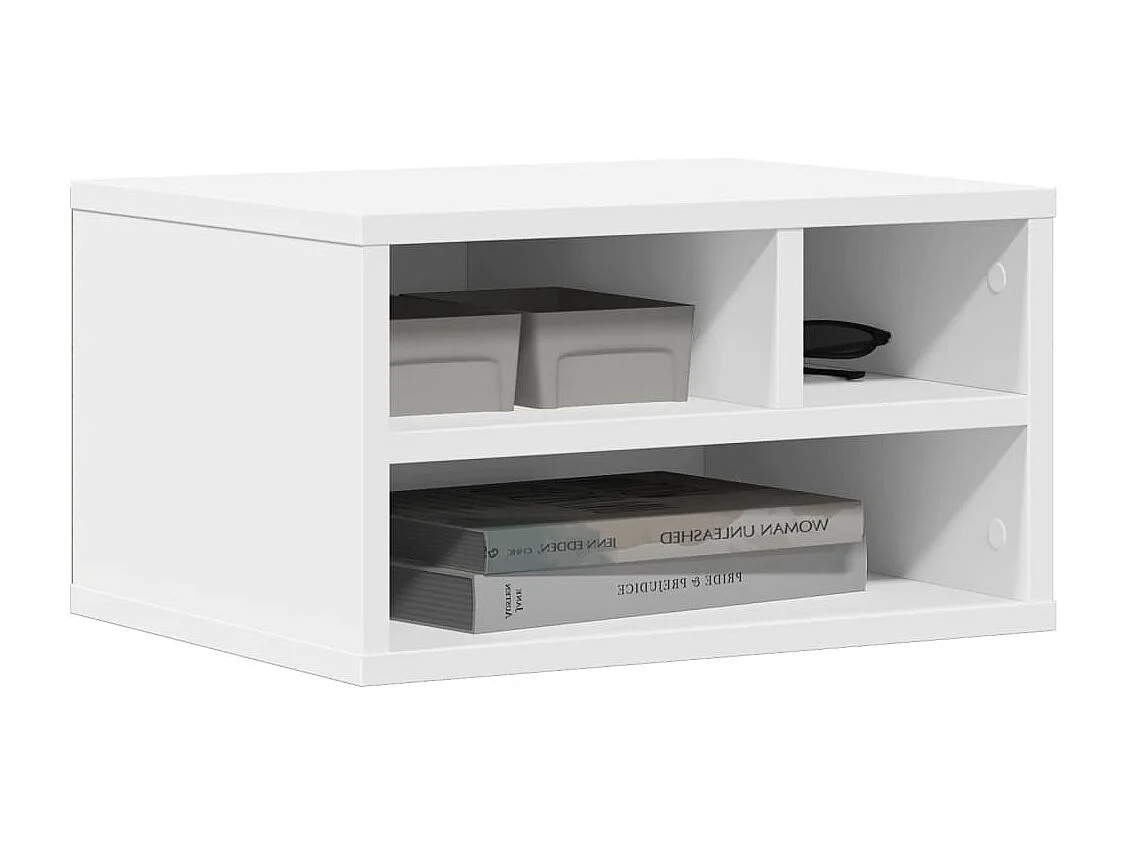 Witte printersteun 40x32x22,5 cm samengesteld hout