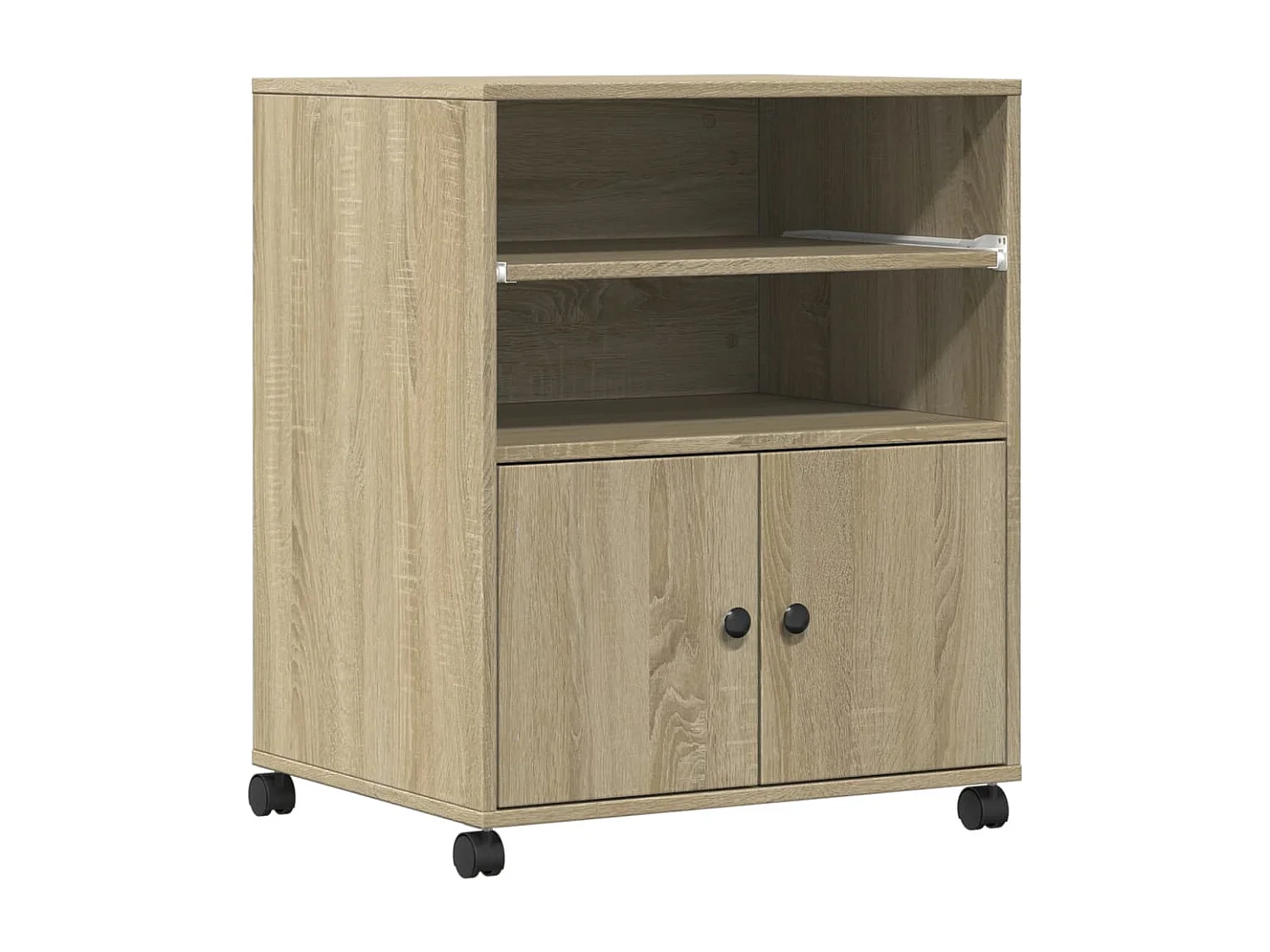 Support d'imprimante avec roulettes chêne sonoma 60x48x74 cm