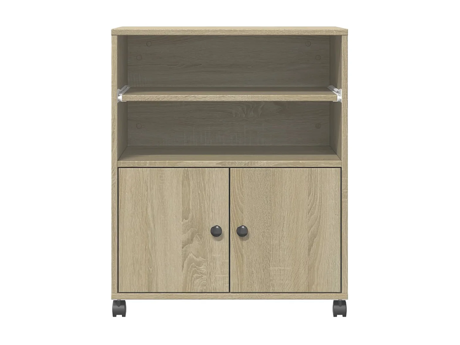 Support d'imprimante avec roulettes chêne sonoma 60x48x74 cm