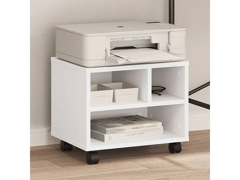 Soporte para impresora con ruedas blanco 41x32x34,5 cm