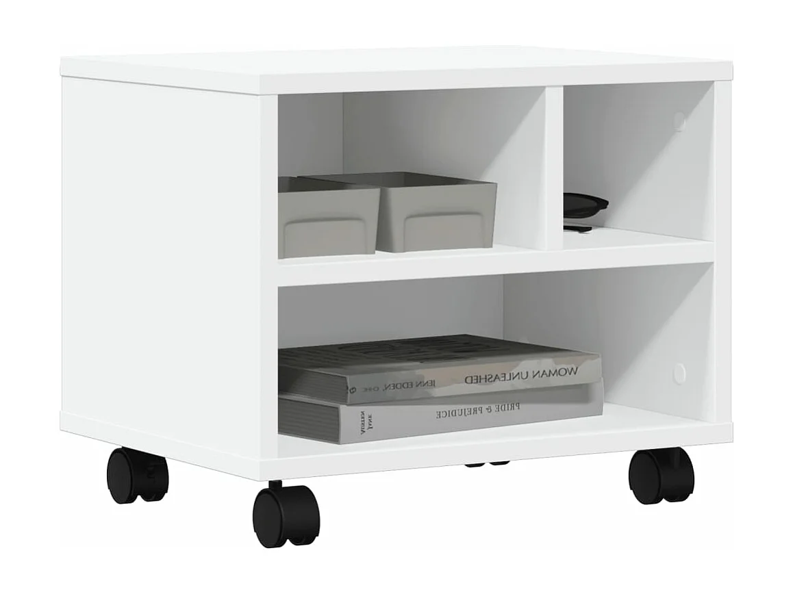 Soporte para impresora con ruedas blanco 41x32x34,5 cm