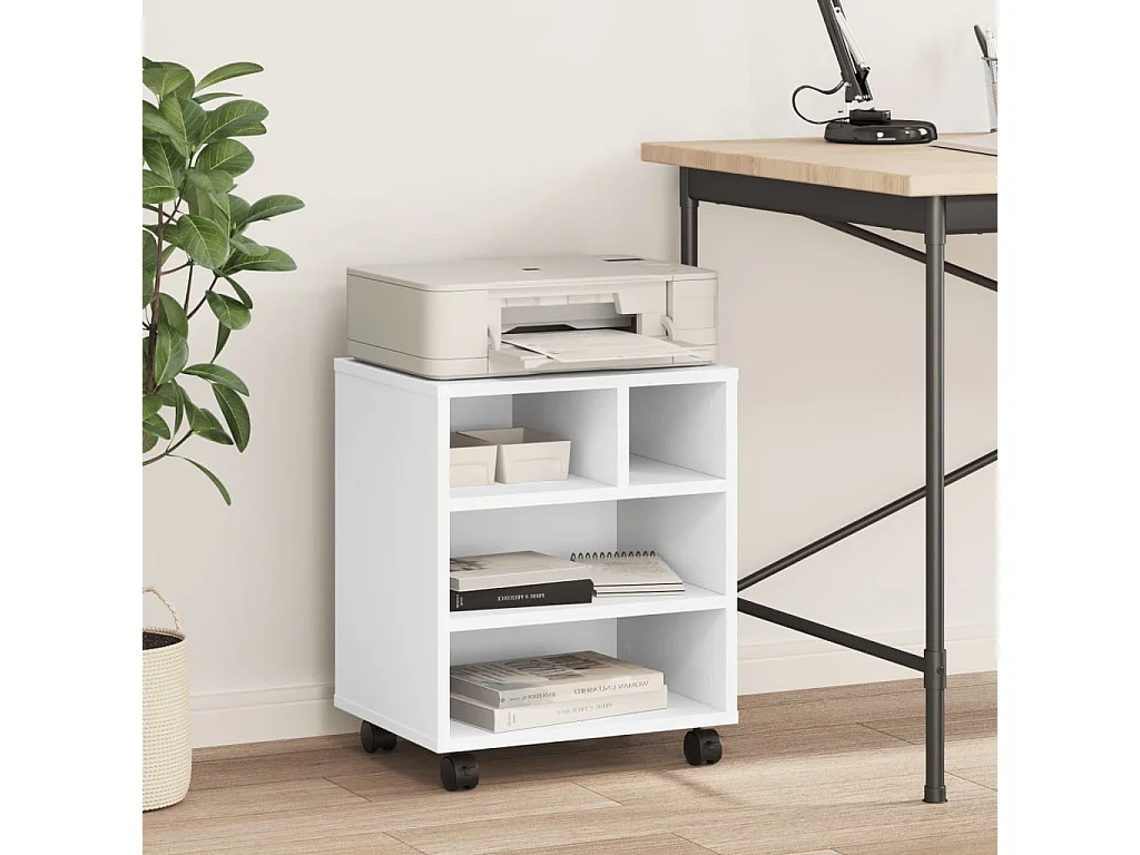 Soporte para impresora con ruedas blanco 41x32x48 cm