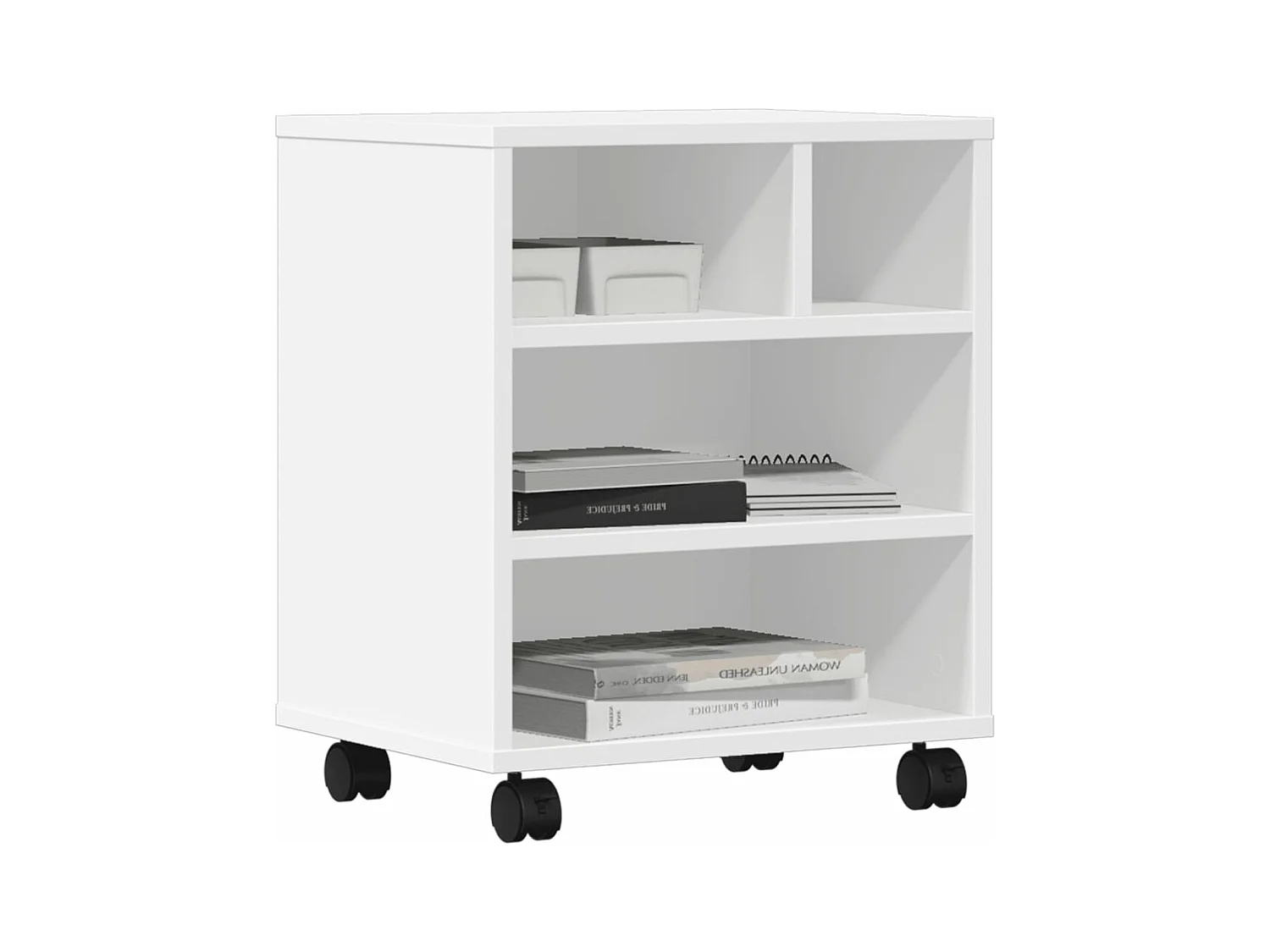 Support d'imprimante avec roulettes blanc 41x32x48 cm
