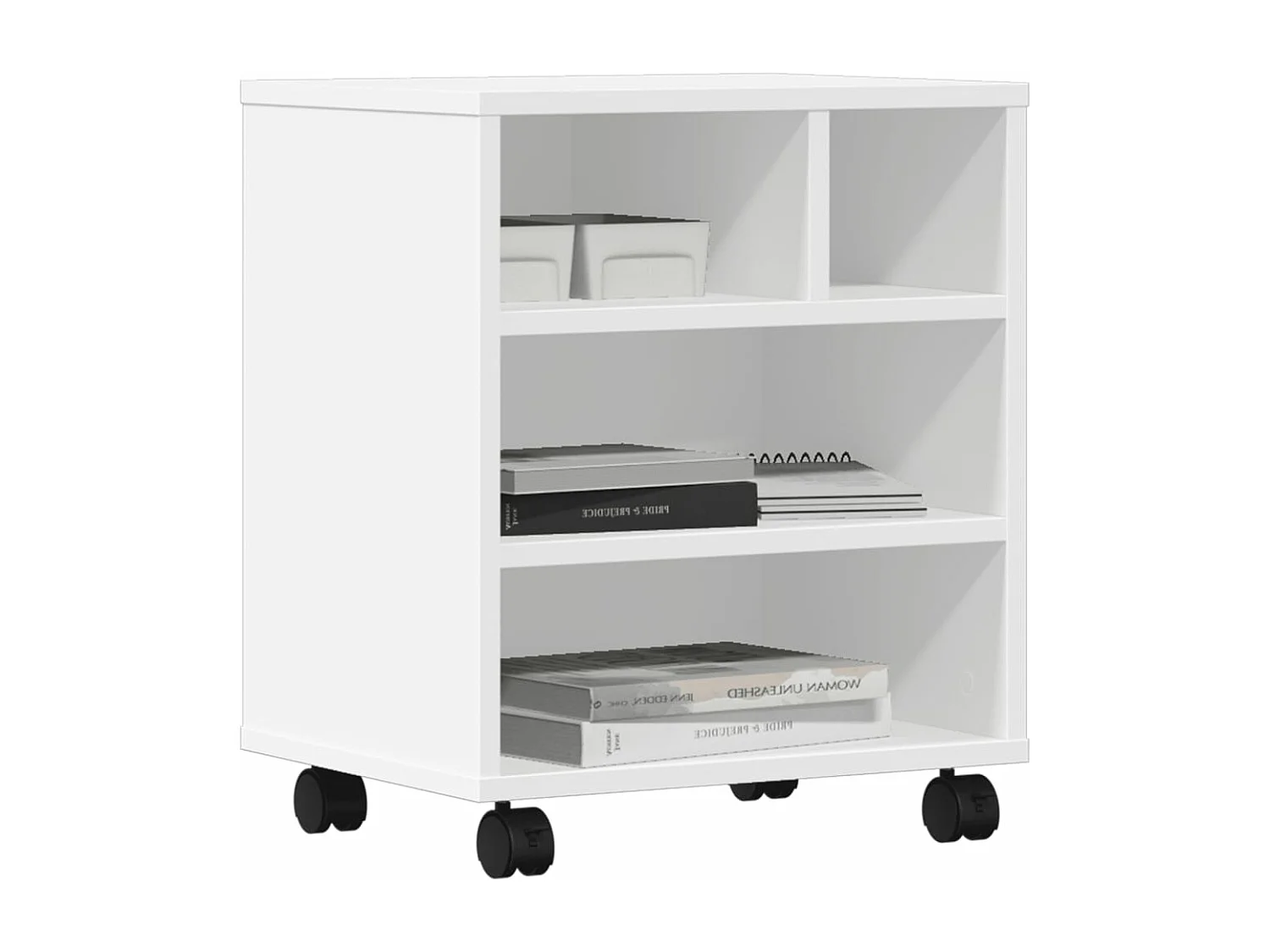 Suporte de impressora com rodas branco 41x32x48 cm