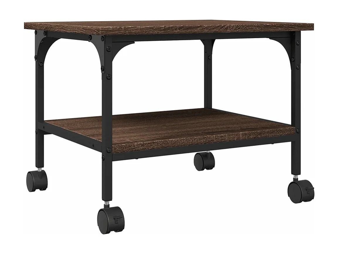 Suporte para impressora de 2 camadas carvalho marrom 50x40x38 cm