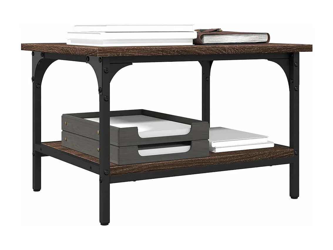 Suporte para impressora de 2 camadas carvalho marrom 50x40x38 cm