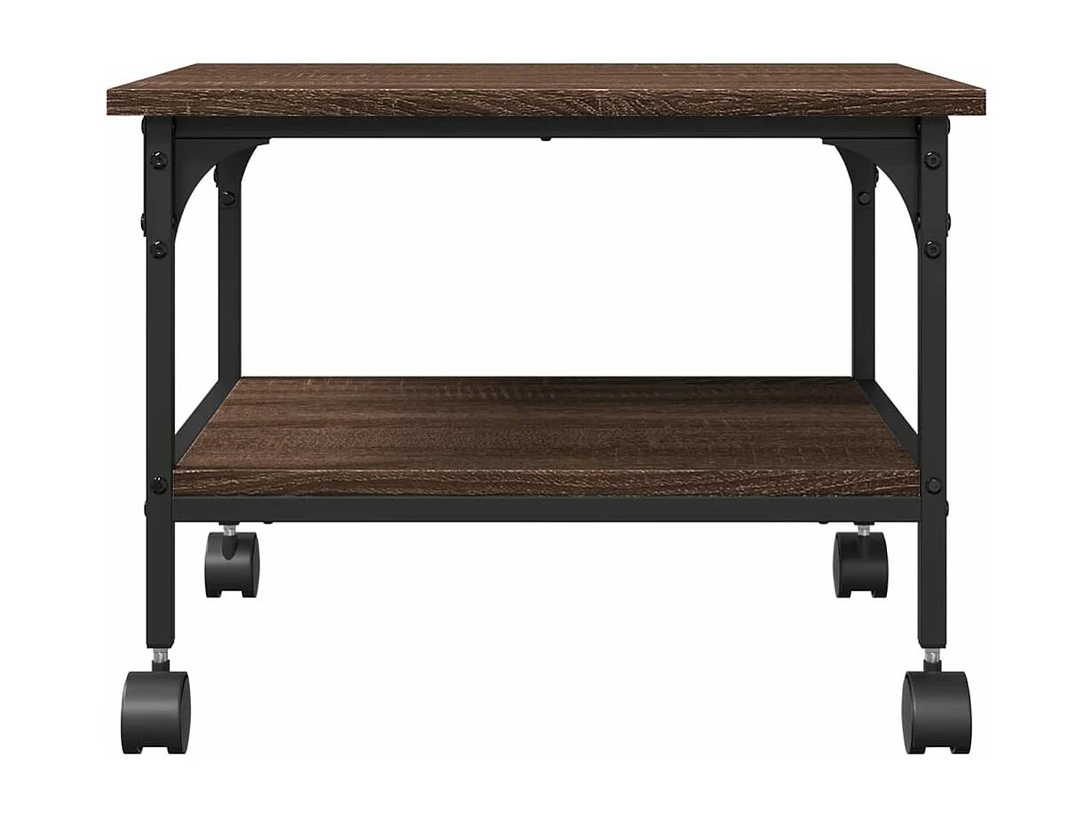 Suporte para impressora de 2 camadas carvalho marrom 50x40x38 cm