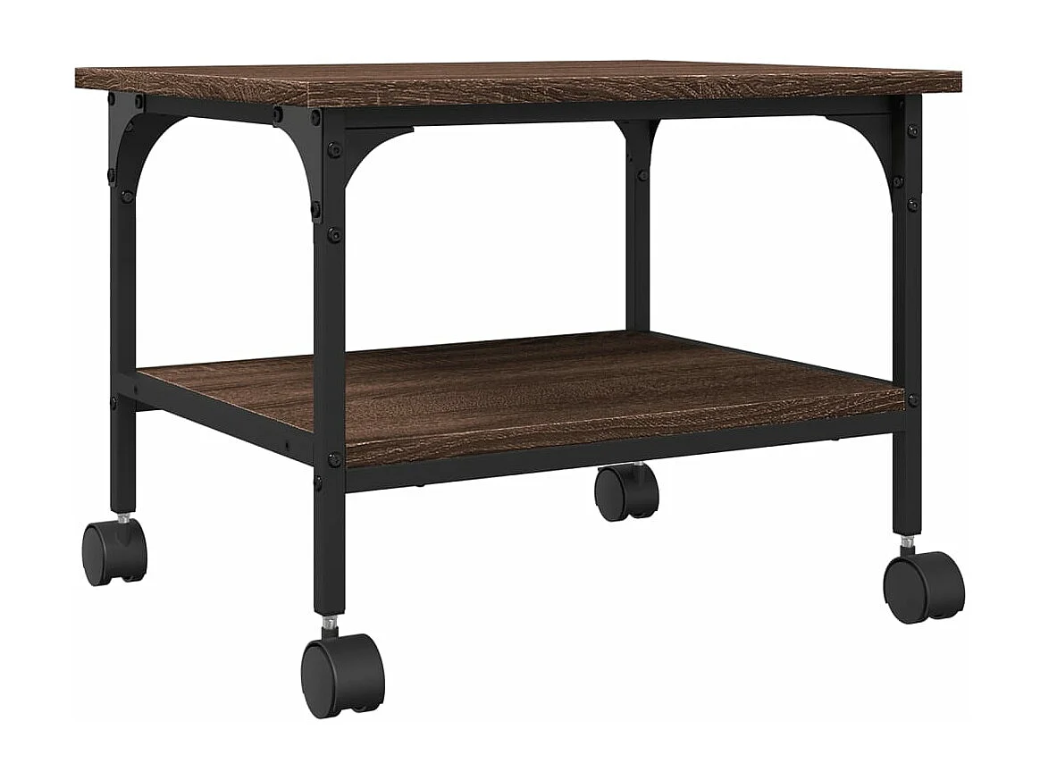 Suporte para impressora de 2 camadas carvalho marrom 50x40x38 cm