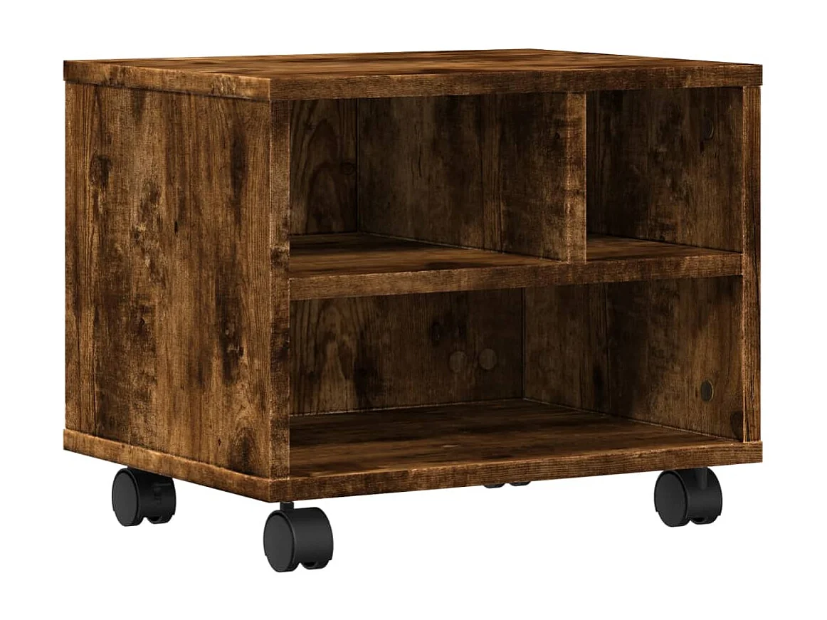 Druckerständer mit Rädern, geräucherte Eiche, 41 x 32 x 34,5 cm