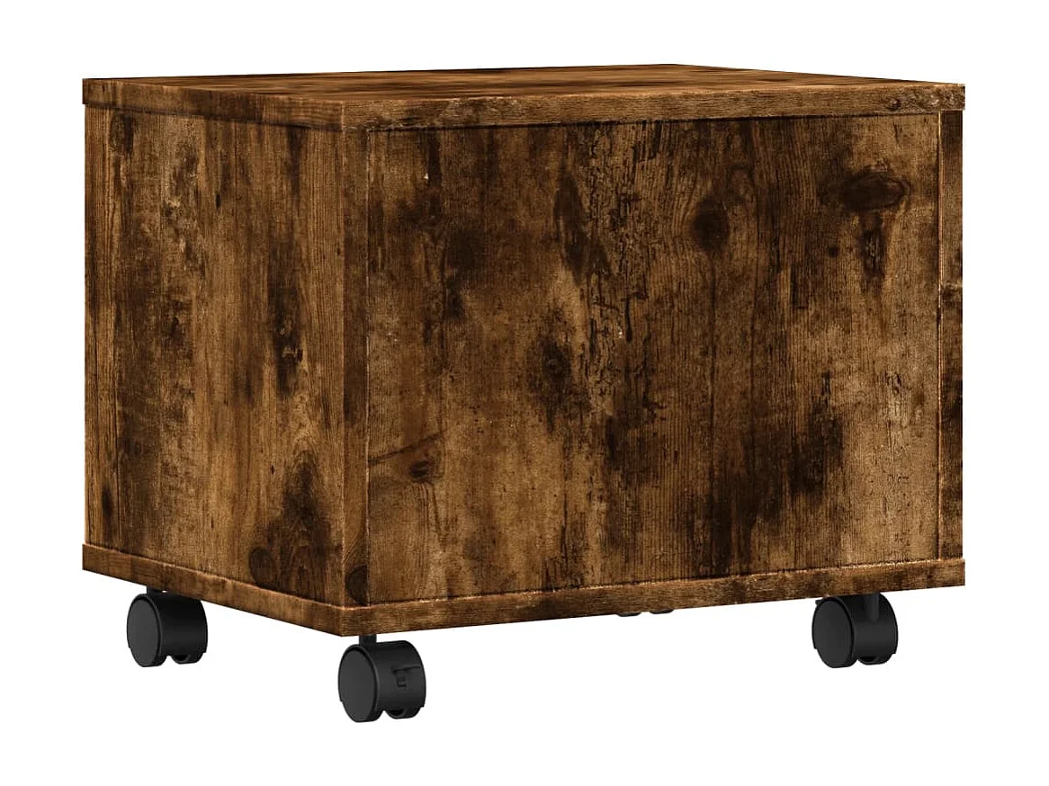 Druckerständer mit Rädern, geräucherte Eiche, 41 x 32 x 34,5 cm