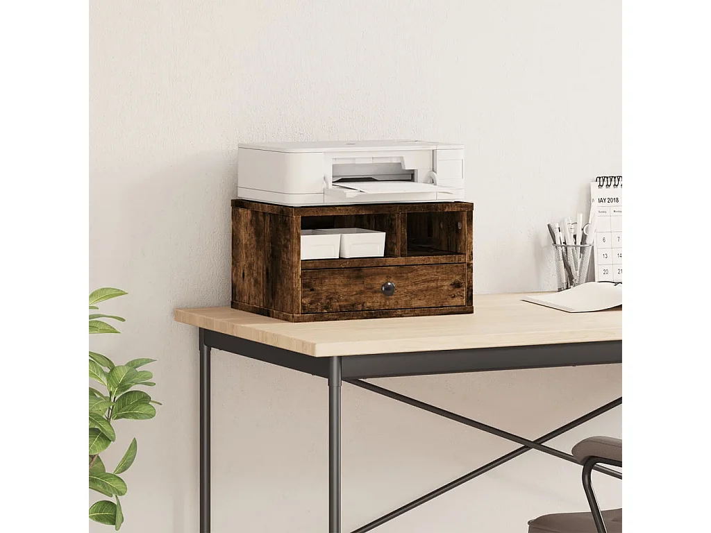Supporto stampante rovere affumicato 40x32x22,5 cm legno composito