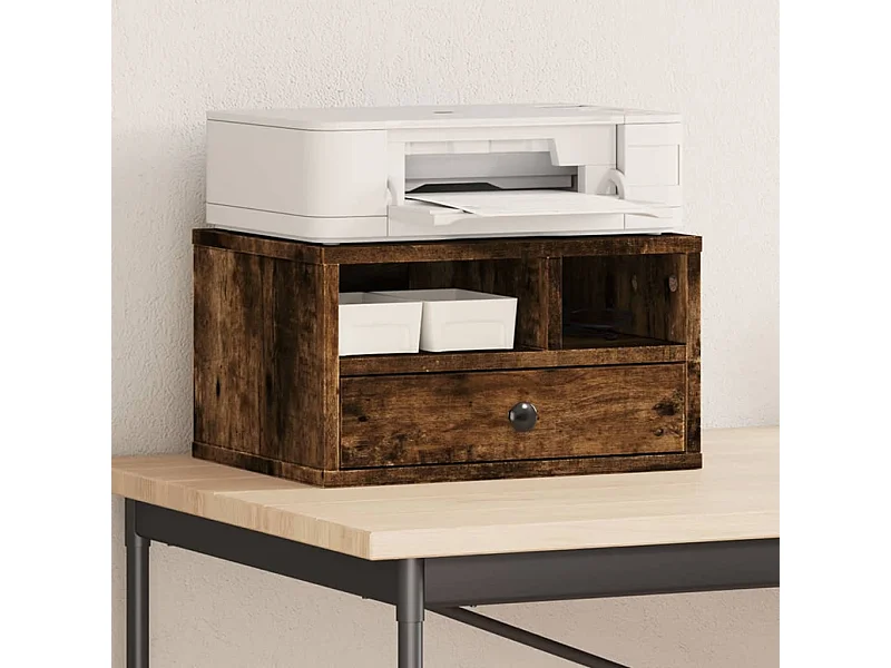 Soporte para impresora roble ahumado 40x32x22,5 cm madera contrachapada