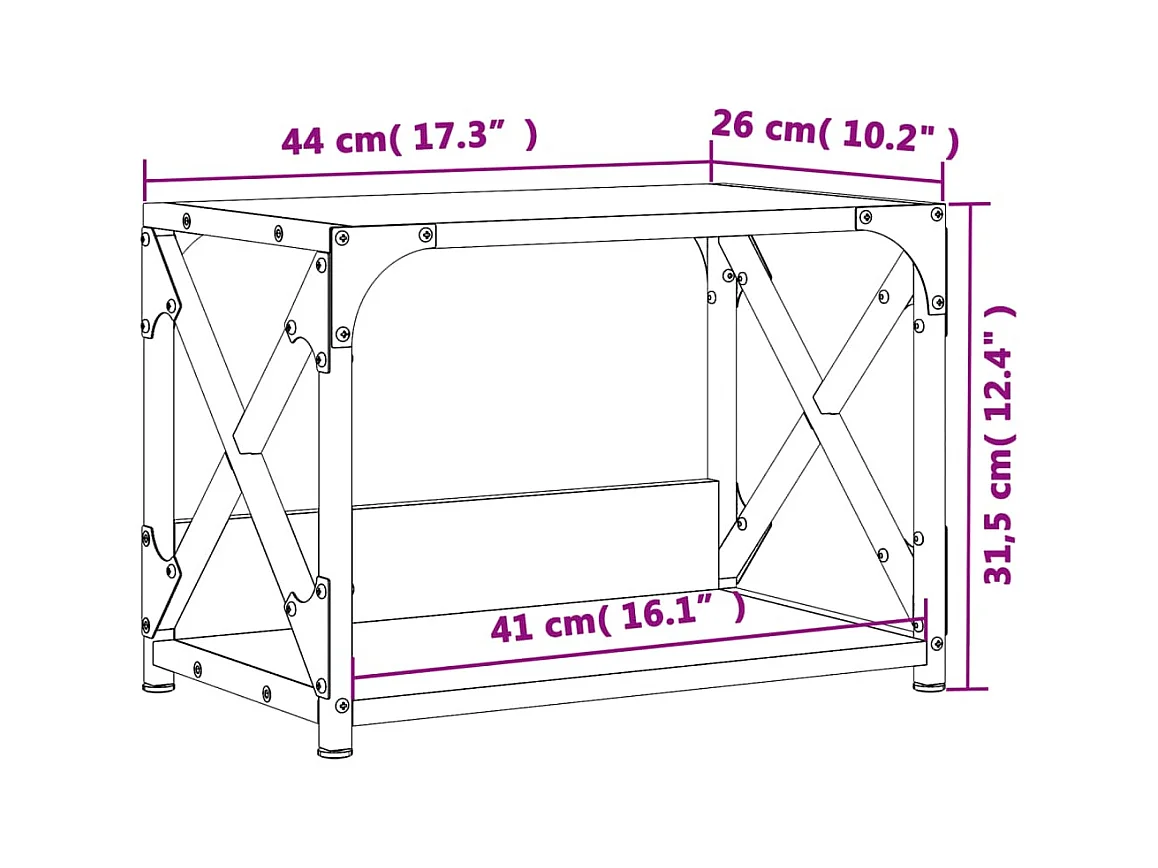 2-laags printerstandaard Sonoma grijs 44x26x31,5 cm