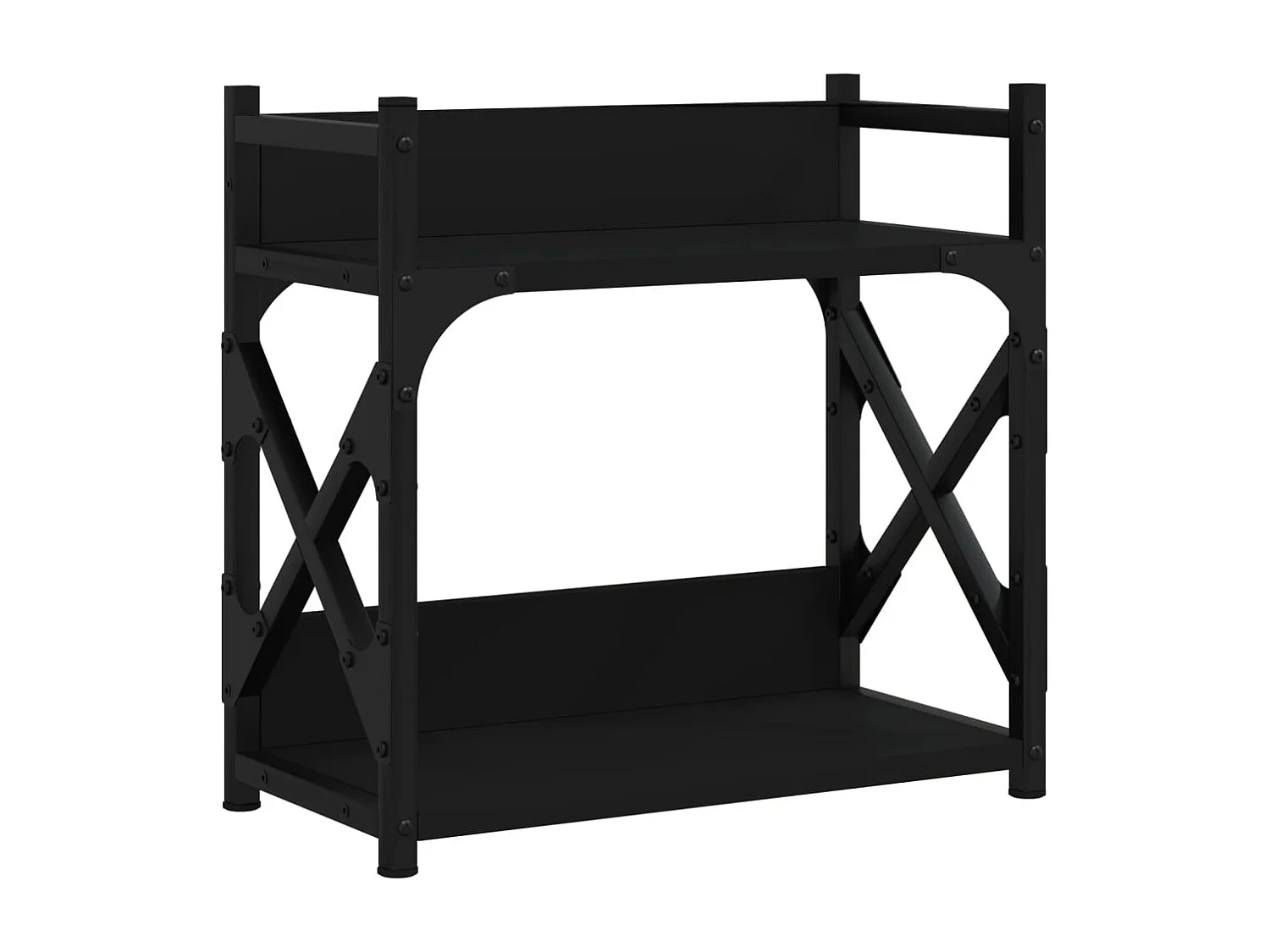 Supporto stampante 2 livelli nero 40x20x40 cm