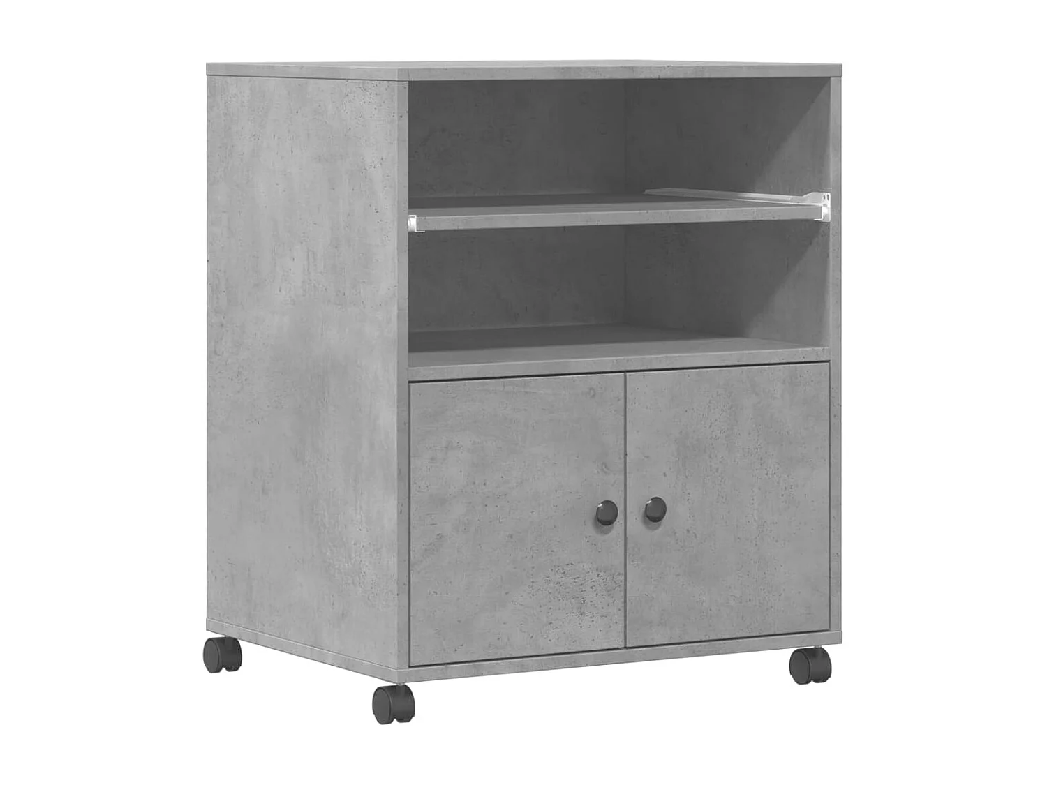 Soporte para impresora con ruedas hormigón gris 60x48x74 cm