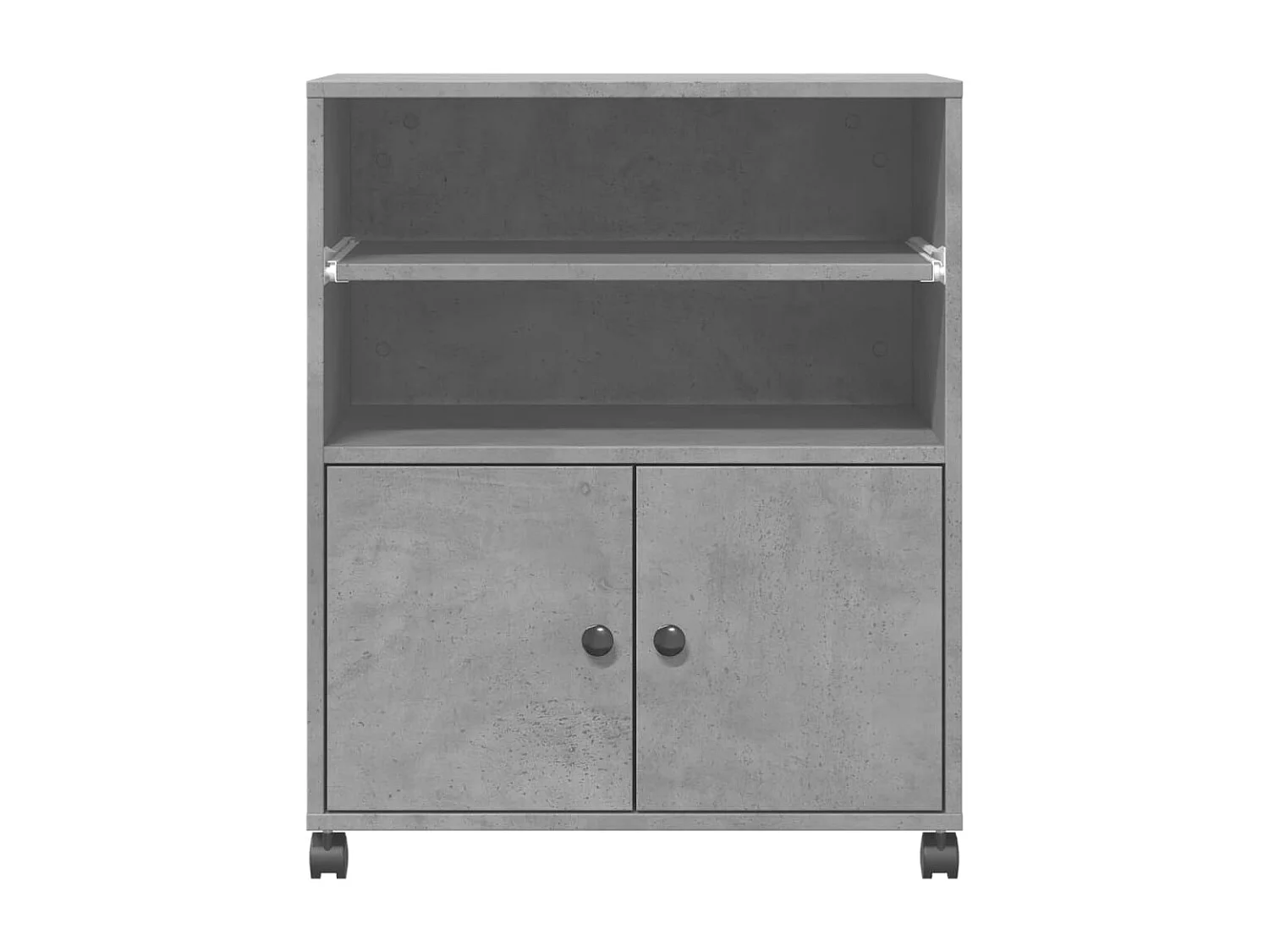 Soporte para impresora con ruedas hormigón gris 60x48x74 cm