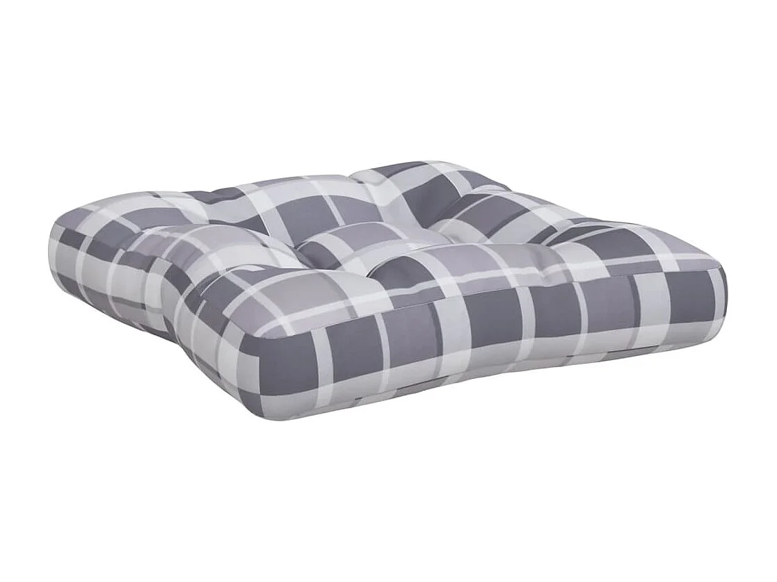 Coussins de palette lot de 2 motif à carreaux gris tissu