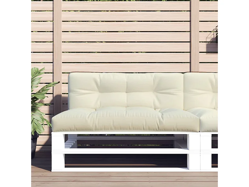 Palletkussen 120x40x12 cm stof crèmekleurig