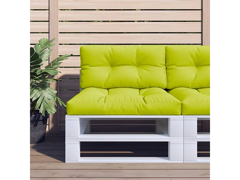 Coussins de palette lot de 2 vert vif tissu