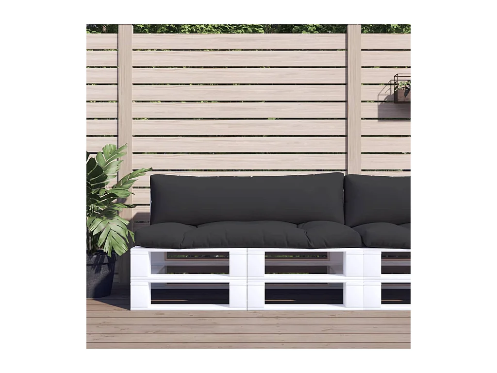 Coussins de palette lot de 2 noir tissu